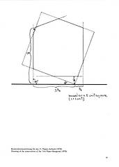 Richard Tuttle, Konstruktionszeichnung, Das elfte Papierachteck, 1970 (Ausstellung Richard Tuttle, kunstraum muenchen, 1973)